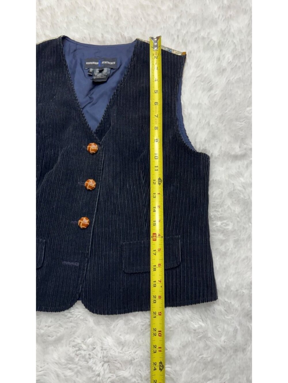 Vintage 90's Escada Sport Blue Corduroy Button Down Vest Size 38 ( US 8) - Picture 10 of 12